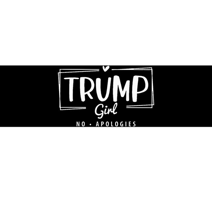 Trump Girl Messy Bun Trump 2024 Election American Flag Bumper Sticker