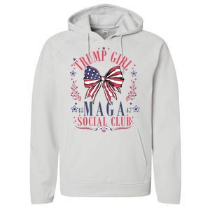 Trump Girl Maga Social Club Performance Fleece Hoodie