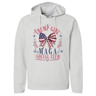 Trump Girl Maga Social Club Performance Fleece Hoodie