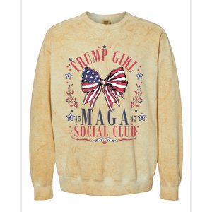 Trump Girl Maga Social Club Colorblast Crewneck Sweatshirt