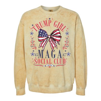 Trump Girl Maga Social Club Colorblast Crewneck Sweatshirt