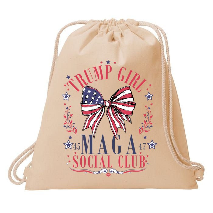 Trump Girl Maga Social Club Drawstring Bag