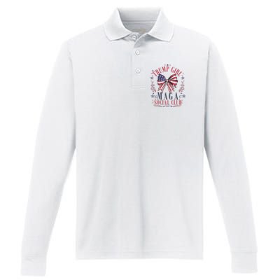 Trump Girl Maga Social Club Performance Long Sleeve Polo