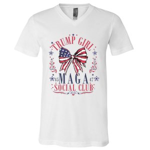 Trump Girl Maga Social Club V-Neck T-Shirt