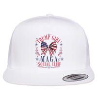 Trump Girl Maga Social Club Flat Bill Trucker Hat