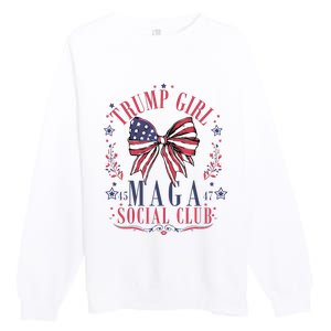 Trump Girl Maga Social Club Premium Crewneck Sweatshirt