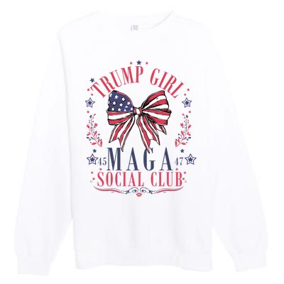 Trump Girl Maga Social Club Premium Crewneck Sweatshirt