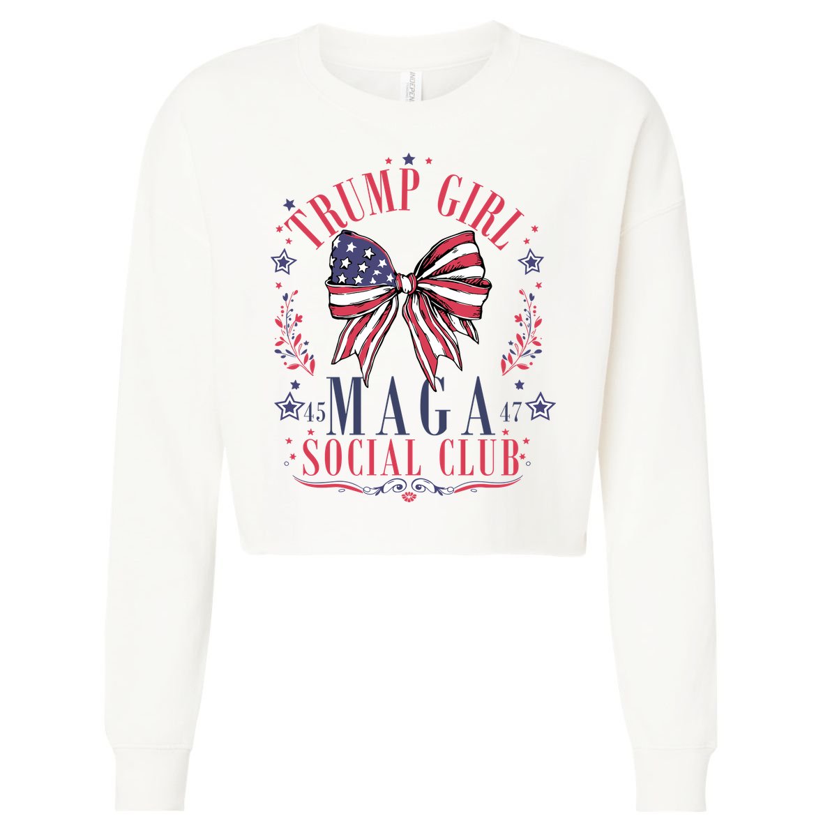 Trump Girl Maga Social Club Cropped Pullover Crew