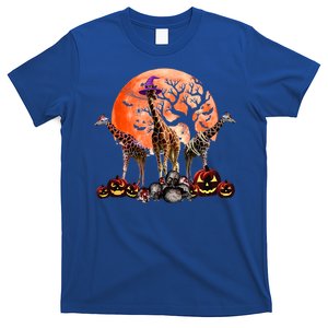 Three Giraffe Mummy Witch Pumpkin Pet Lover Halloween Gift T-Shirt