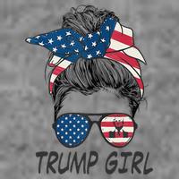 Trump Girl Messy Bun American Flag Women Toddler Sweatshirt