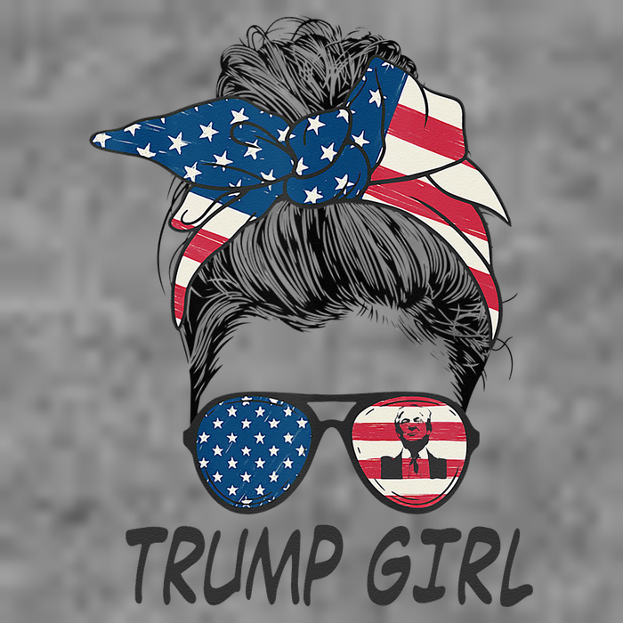 Trump Girl Messy Bun American Flag Women Toddler Sweatshirt