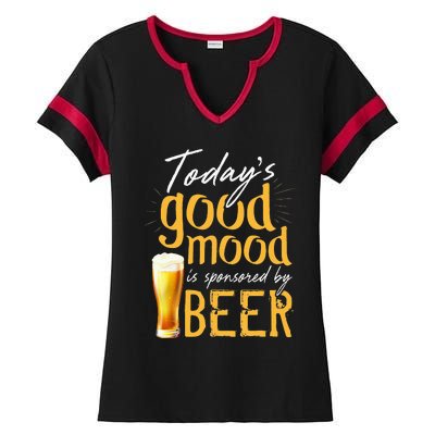 Today's Good Mood Is Sponsored By Beer Ladies Halftime Notch Neck Tee