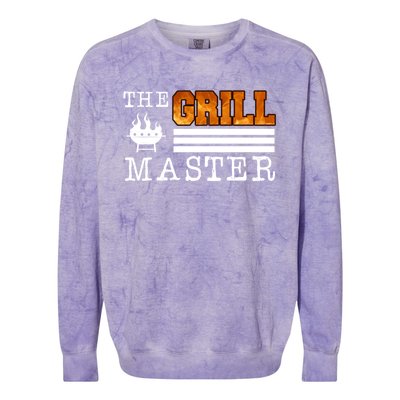 The Grill Master Bbq Barbecue Grillfather Grilling Sausage Gift Colorblast Crewneck Sweatshirt