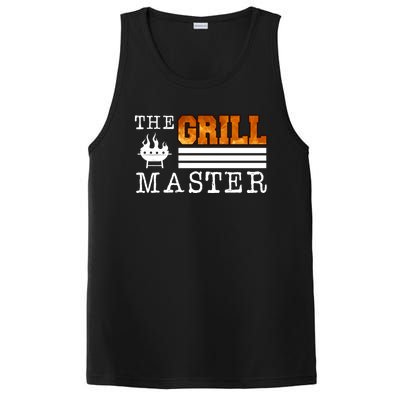 The Grill Master Bbq Barbecue Grillfather Grilling Sausage Gift PosiCharge Competitor Tank