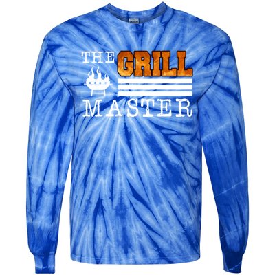 The Grill Master Bbq Barbecue Grillfather Grilling Sausage Gift Tie-Dye Long Sleeve Shirt