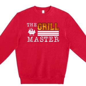 The Grill Master Bbq Barbecue Grillfather Grilling Sausage Gift Premium Crewneck Sweatshirt