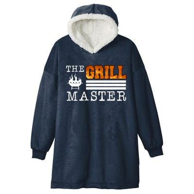 The Grill Master Bbq Barbecue Grillfather Grilling Sausage Gift Hooded Wearable Blanket