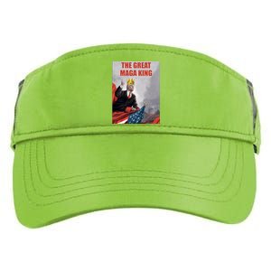 The Great MAGA King Trump 2024 USA Flag Adult Drive Performance Visor