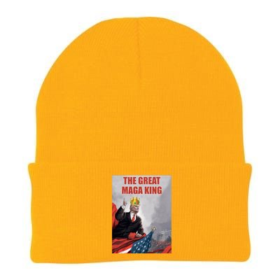 The Great MAGA King Trump 2024 USA Flag Knit Cap Winter Beanie