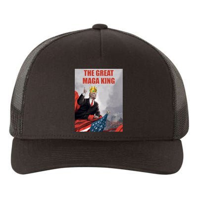 The Great MAGA King Trump 2024 USA Flag Yupoong Adult 5-Panel Trucker Hat