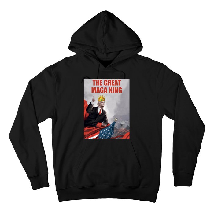 The Great MAGA King Trump 2024 USA Flag Hoodie