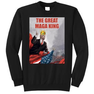 The Great MAGA King Trump 2024 USA Flag Sweatshirt