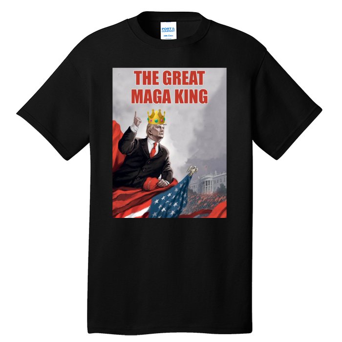 The Great MAGA King Trump 2024 USA Flag Tall T-Shirt