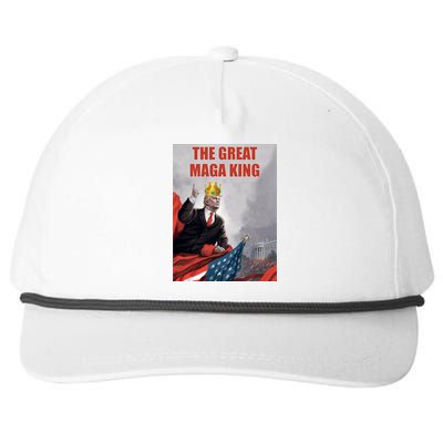 The Great MAGA King Trump 2024 USA Flag Snapback Five-Panel Rope Hat