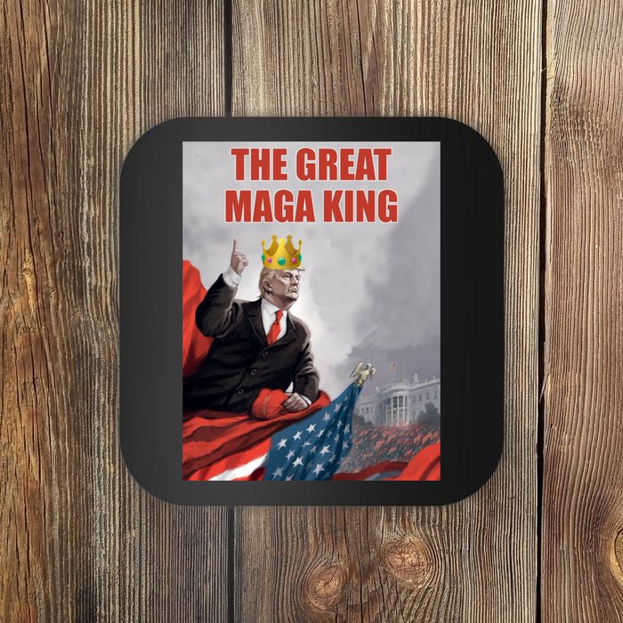 The Great MAGA King Trump 2024 USA Flag Coaster