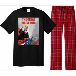 The Great MAGA King Trump 2024 USA Flag Pajama Set