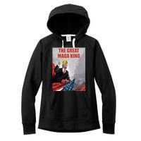 The Great MAGA King Trump 2024 USA Flag Women's Fleece Hoodie