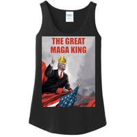 The Great MAGA King Trump 2024 USA Flag Ladies Essential Tank