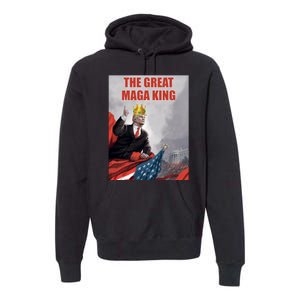 The Great MAGA King Trump 2024 USA Flag Premium Hoodie