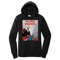 The Great MAGA King Trump 2024 USA Flag Women's Pullover Hoodie