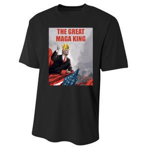 The Great MAGA King Trump 2024 USA Flag Performance Sprint T-Shirt