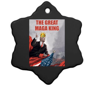 The Great MAGA King Trump 2024 USA Flag Ceramic Star Ornament