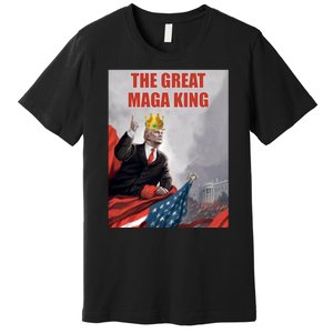 The Great MAGA King Trump 2024 USA Flag Premium T-Shirt