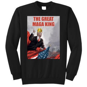 The Great MAGA King Trump 2024 USA Flag Tall Sweatshirt