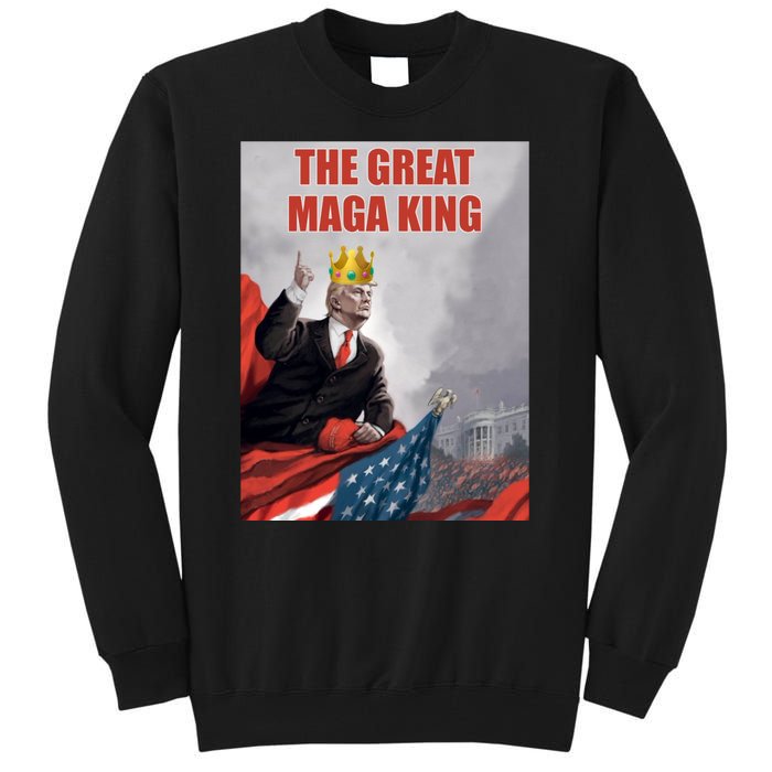 The Great MAGA King Trump 2024 USA Flag Tall Sweatshirt