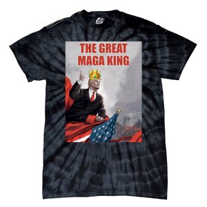 The Great MAGA King Trump 2024 USA Flag Tie-Dye T-Shirt