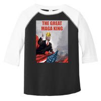 The Great MAGA King Trump 2024 USA Flag Toddler Fine Jersey T-Shirt