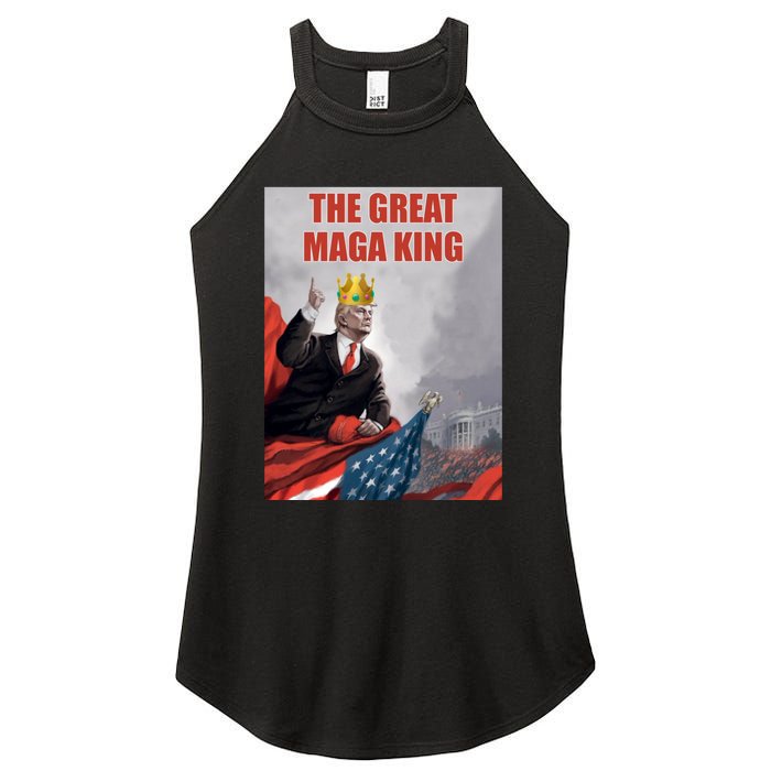 The Great MAGA King Trump 2024 USA Flag Women's Perfect Tri Rocker Tank