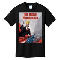 The Great MAGA King Trump 2024 USA Flag Kids T-Shirt