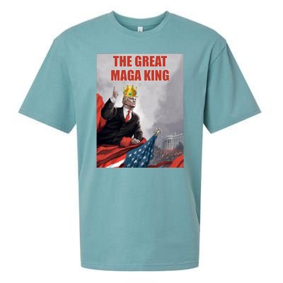 The Great MAGA King Trump 2024 USA Flag Sueded Cloud Jersey T-Shirt