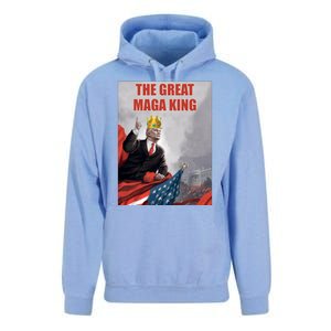 The Great MAGA King Trump 2024 USA Flag Unisex Surf Hoodie