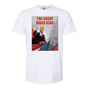 The Great MAGA King Trump 2024 USA Flag Softstyle CVC T-Shirt