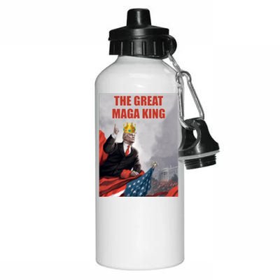 The Great MAGA King Trump 2024 USA Flag Aluminum Water Bottle