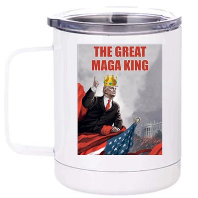 The Great MAGA King Trump 2024 USA Flag 12 oz Stainless Steel Tumbler Cup