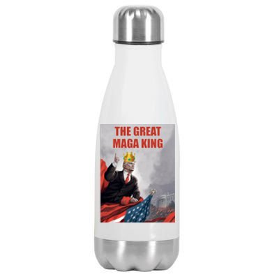 The Great MAGA King Trump 2024 USA Flag Stainless Steel Insulated Water Bottle