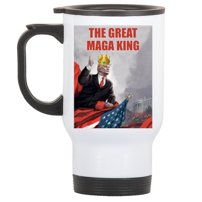 The Great MAGA King Trump 2024 USA Flag Stainless Steel Travel Mug